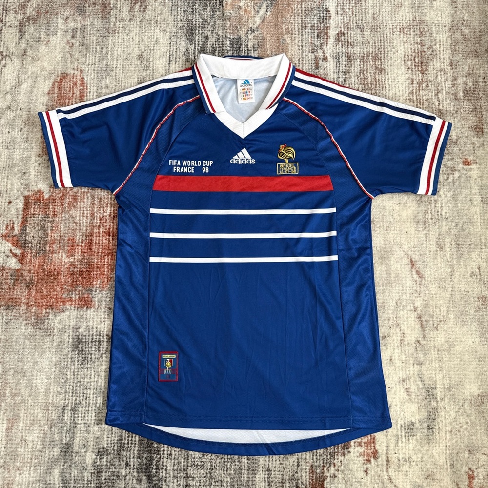 France 1998 World Cup Home Retro Soccer Jersey Adidas Vintagr Football Shirt L